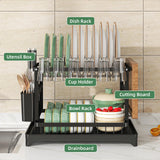 2-Tier Dish Drying Rack with Utensil Holder
