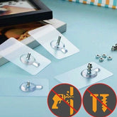 Set Of 10 Self-Adhesive Wall Screw Sticker Punch-Free Installation, Detachable Screw Wall Mount Sticker