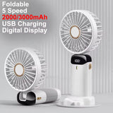 Foldable 5-Speed Rechargeable Portable Mini Fan