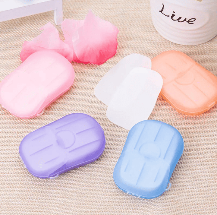 Set Of 5 Travel Scented Paper Soap,Travel Disposable Soap Sheet, Soap Paper Sheet