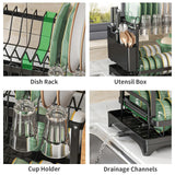 2-Tier Dish Drying Rack with Utensil Holder