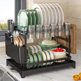 2-Tier Dish Drying Rack with Utensil Holder
