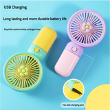 Mini Rechargeable Handheld Fan – Portable Floral Design USB Fan with & Desktop Stand